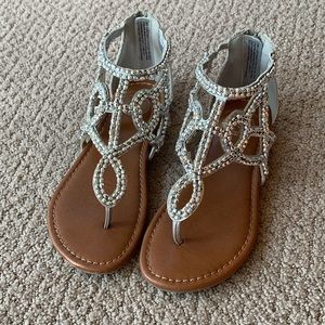 SO Silver Beaded Thong Sandal